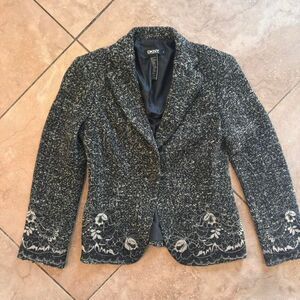 DKNY Women’s Tweed Lace-Hem Blazer Jacket Size 2